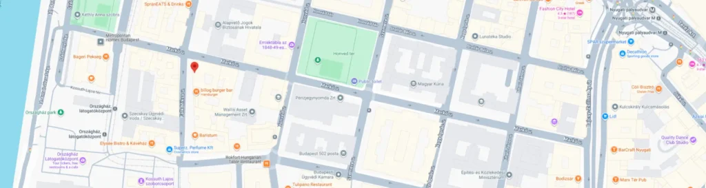 Térkép a Falk Miksa utcai gyakorlóhelyünkről